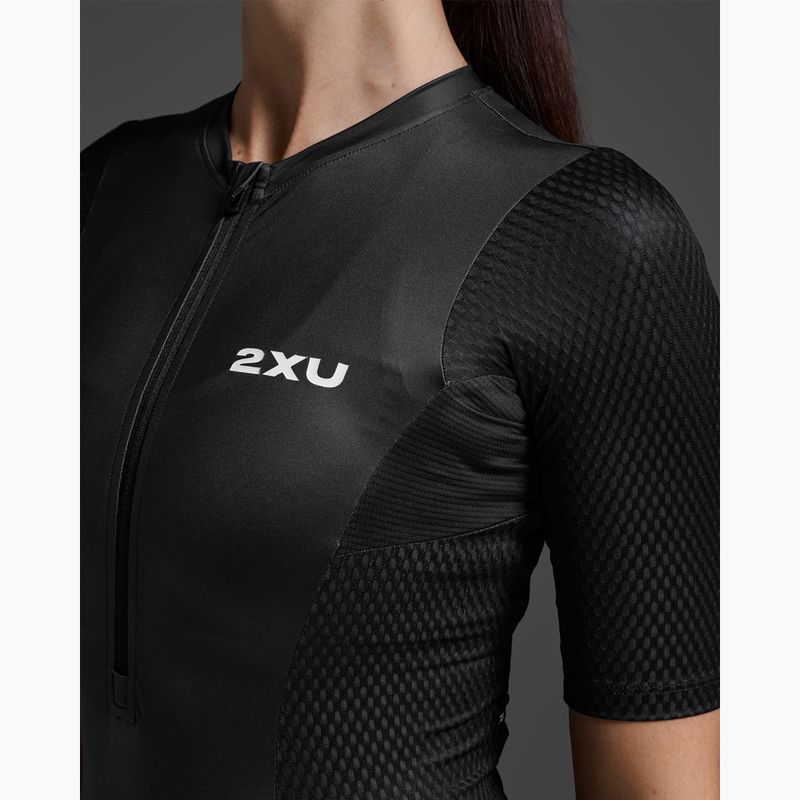 Moteriškas triatlono kombinezonas 2XU Aero Hex Sleeved black/white 3