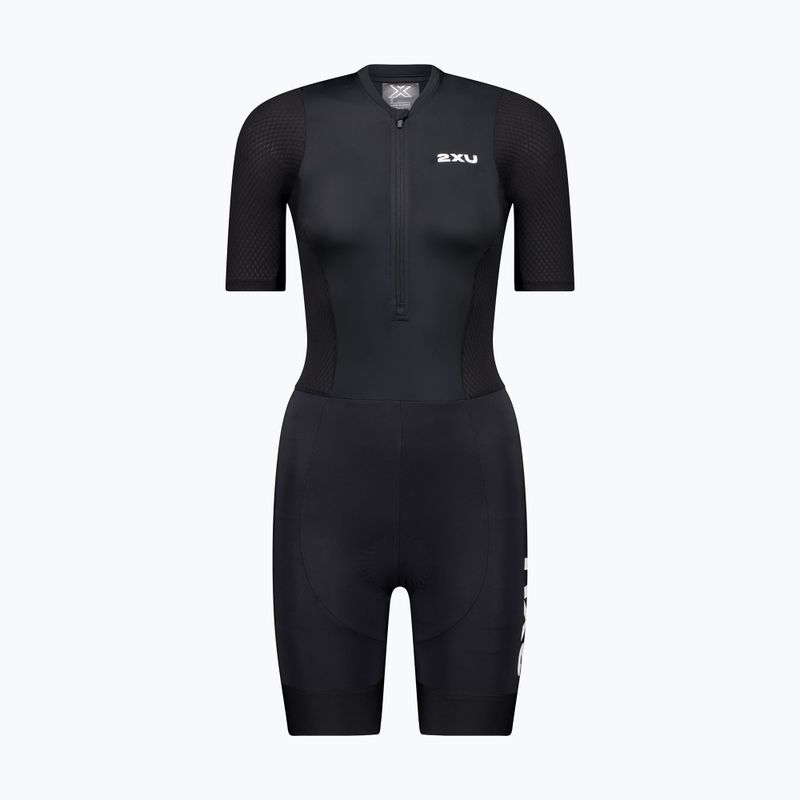 Moteriškas triatlono kombinezonas 2XU Aero Hex Sleeved black/white 6
