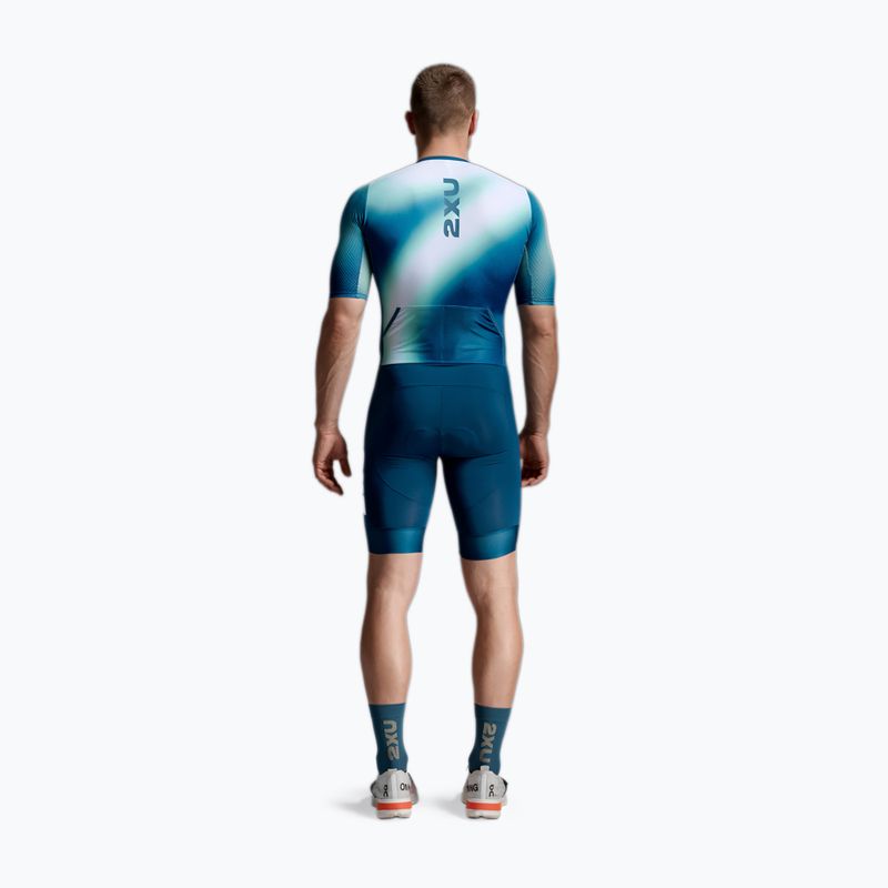 Vyriškas triatlono kombinezonas 2XU Aero Hex Sleeved jelly mint/majol 2