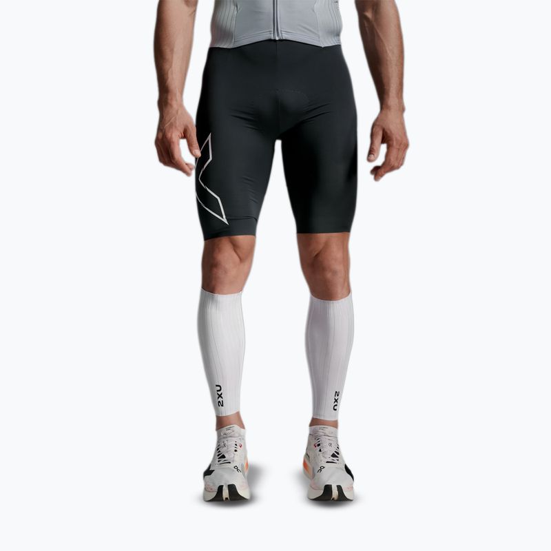 Aerodinaminiai dirželiai 2XU Light Speed Aero Calf Guards white/black 5
