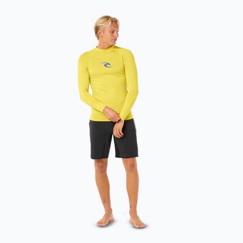 Vyriški plaukimo marškinėliai ilgomis rankovėmis Rip Curl Waves UPF Performance sulphur 2