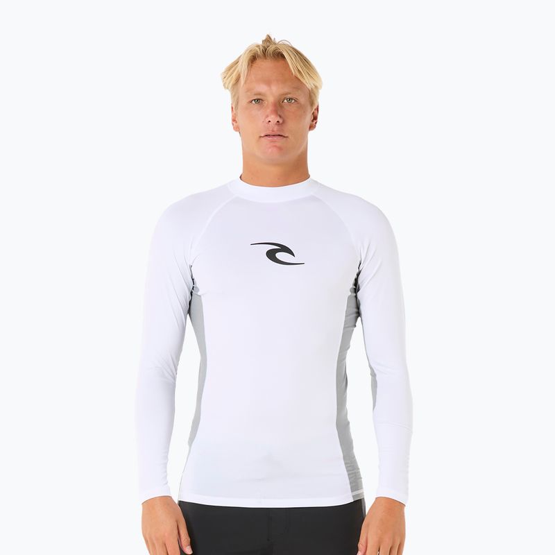 Vyriški plaukimo marškinėliai ilgomis rankovėmis Rip Curl Waves UPF Performance white