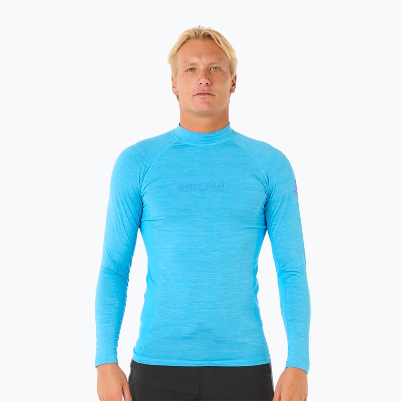 Vyriški plaukimo marškinėliai ilgomis rankovėmis Rip Curl Dawn Patrol UPF Performance blue paint