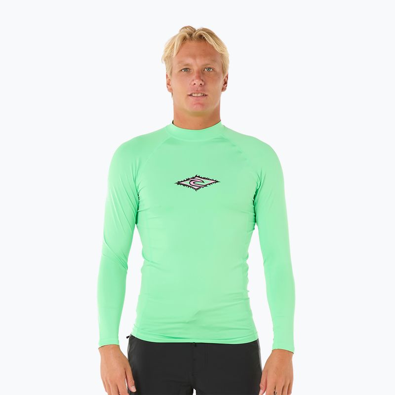 Vyriški plaukimo marškinėliai ilgomis rankovėmis Rip Curl Raw Energy UPF Performance neon green