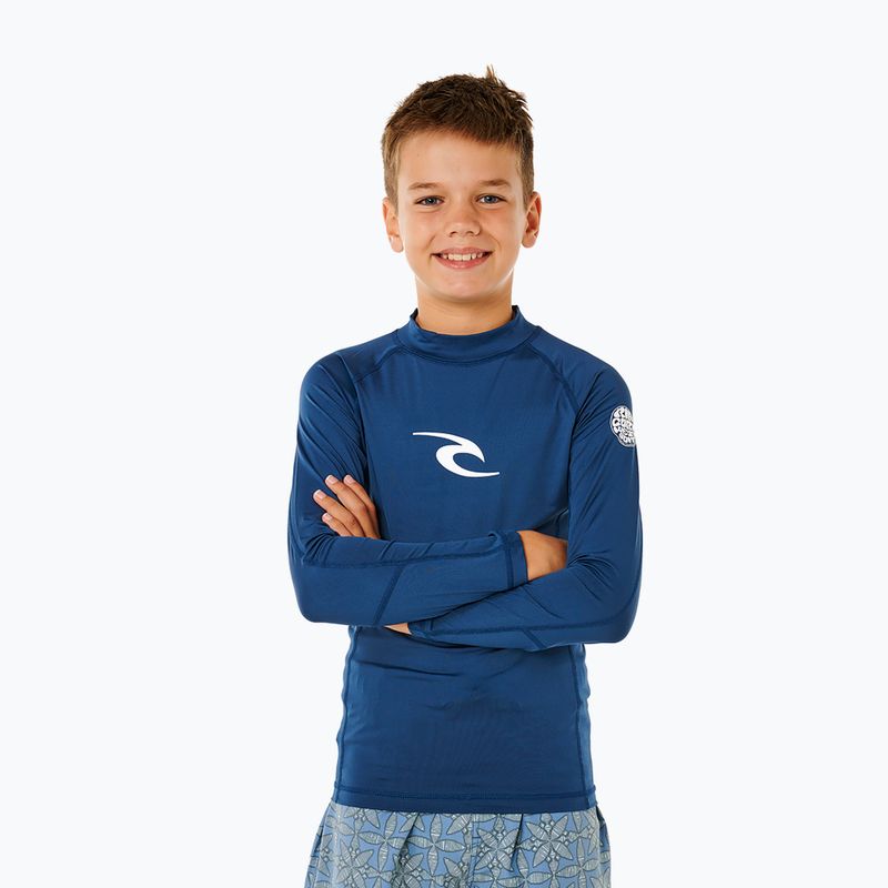 Vaikiška plaukimo ilgomis rankovėmis marškinėliai Rip Curl Waves Upf light navy 4