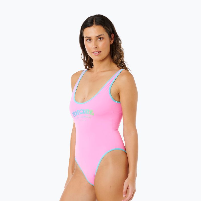 Vientisas maudymosi kostiumas Rip Curl Surf Puff light pink 5
