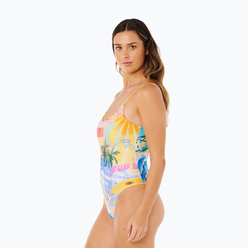 Moteriškas vientisas maudymosi kostiumėlis Rip Curl Hotel Malibu Cheeky multicolor 4