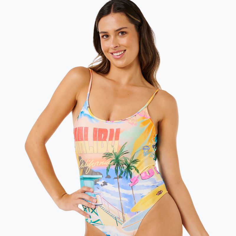 Moteriškas vientisas maudymosi kostiumėlis Rip Curl Hotel Malibu Cheeky multicolor 5