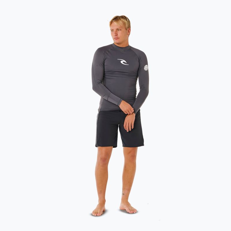 Vyriški plaukimo marškinėliai ilgomis rankovėmis Rip Curl Waves Upf Perf charcoal grey 2