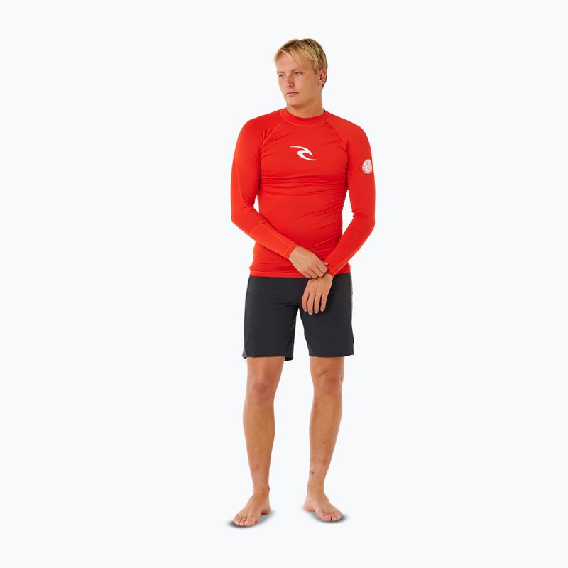 Vyriški plaukimo marškinėliai ilgomis rankovėmis Rip Curl Waves Upf Perf lava red 2