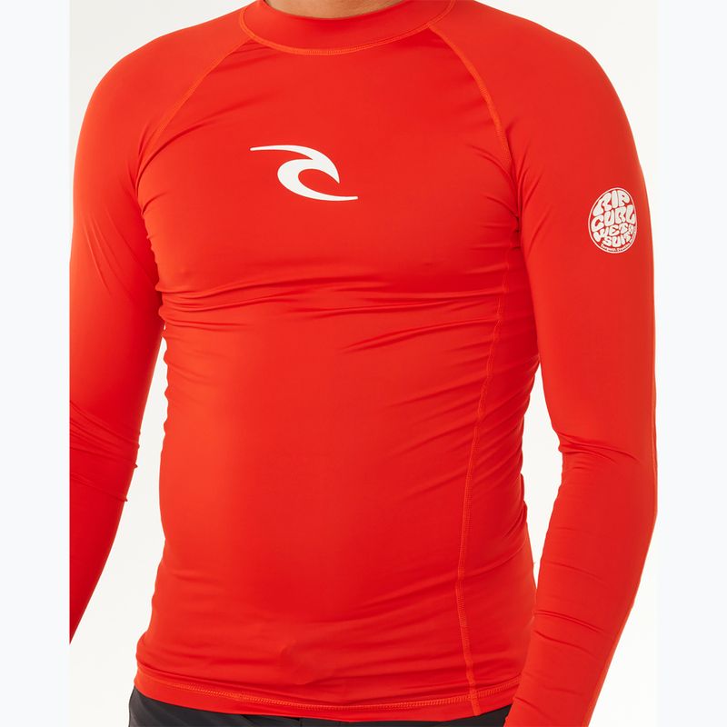 Vyriški plaukimo marškinėliai ilgomis rankovėmis Rip Curl Waves Upf Perf lava red 6