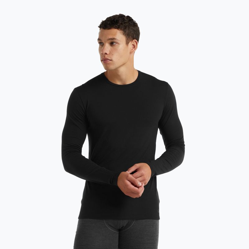Vyriški termoaktyvūs marškinėliai ilgomis rankovėmis icebreaker Merino 150 Anatomica Crewe black