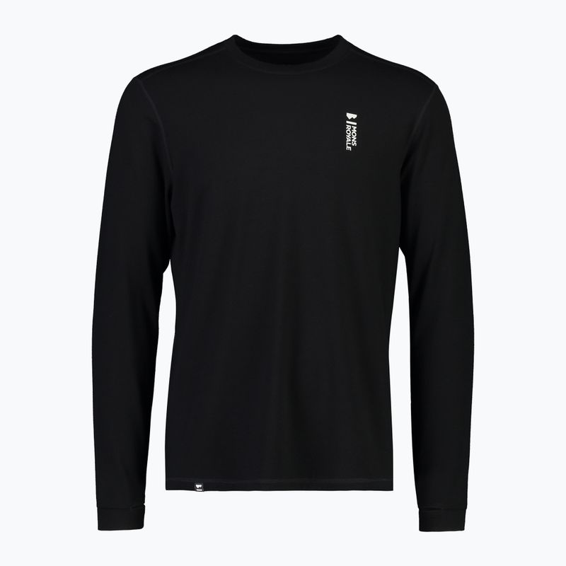 Termoaktyvūs vyriški marškinėliai ilgomis rankovėmis Mons Royale Cascade Merino Base Layer black 4