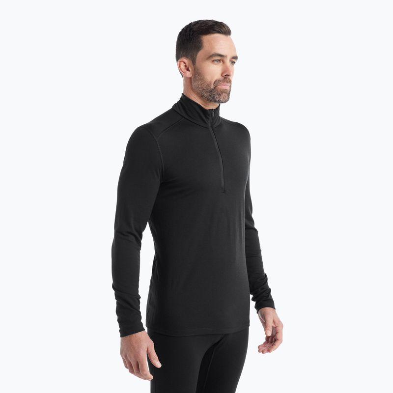 Vyriški Icebreaker 200 Oasis Half Zip termo megztiniai juodos spalvos