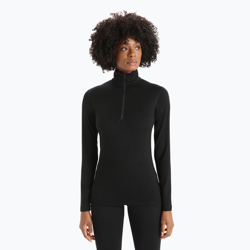 Icebreaker moteriškas termo megztinis 200 Oasis Half Zip black