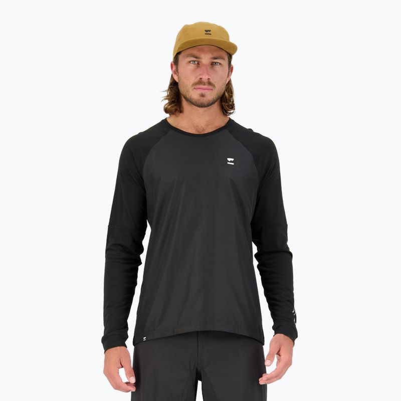 Vyriški dviračių marškinėliai ilgomis rankovėmis Mons Royale Tarn Merino Shift Wind Jersey black