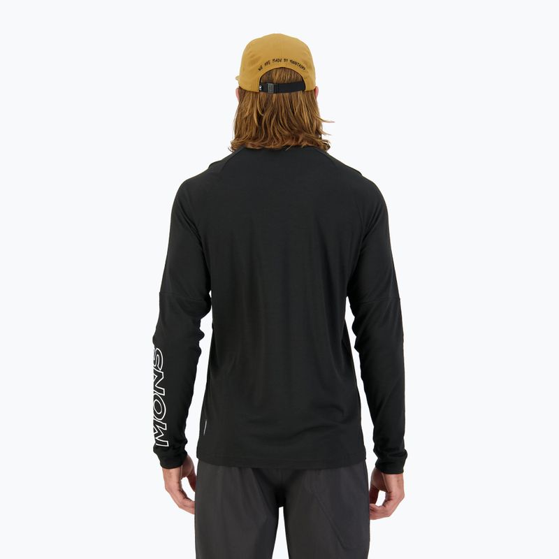 Vyriški dviračių marškinėliai ilgomis rankovėmis Mons Royale Tarn Merino Shift Wind Jersey black 3