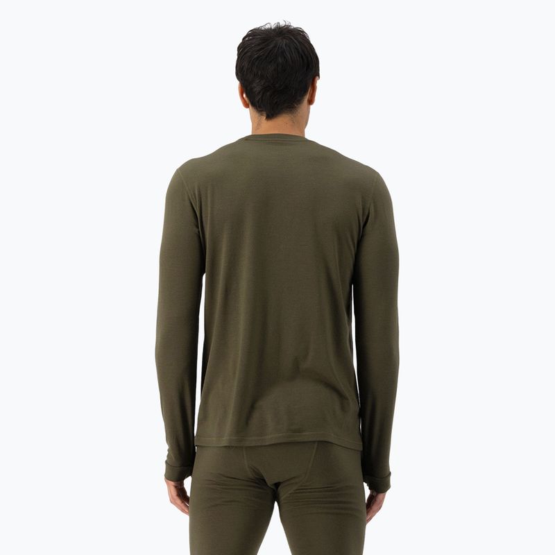 Termoaktyvūs vyriški marškinėliai ilgomis rankovėmis Mons Royale Cascade Merino Base Layer dark olive 3