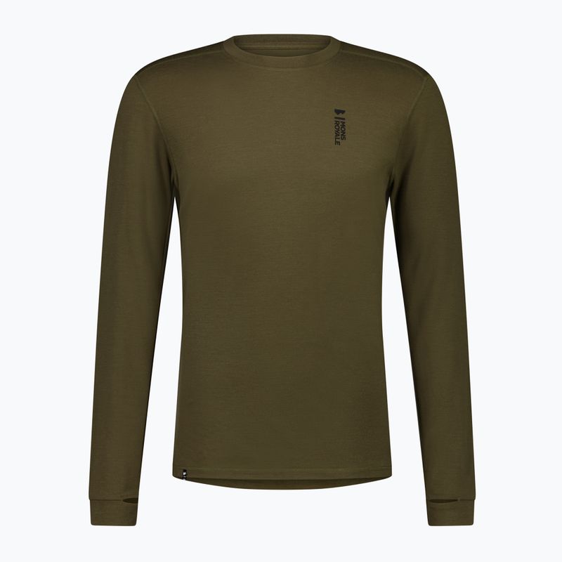 Vyriškas termoaktyvus džemperis Mons Royale Cascade Merino Base Layer dark olive 5