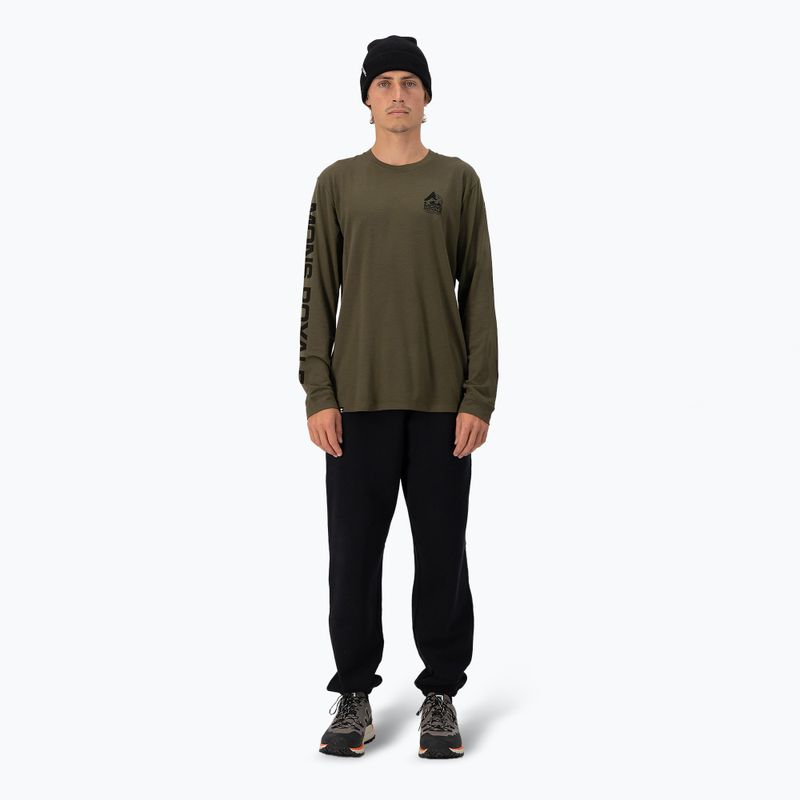 Vyriški termoaktyvūs marškinėliai Mons Royale Icon dark olive 2