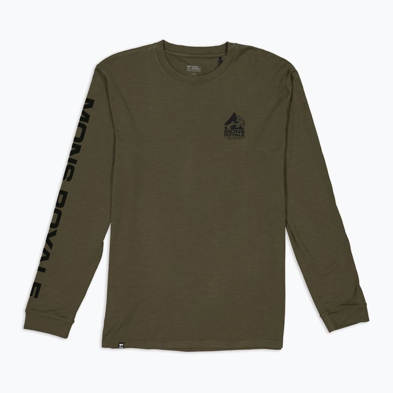 Vyriški termoaktyvūs marškinėliai Mons Royale Icon dark olive 4