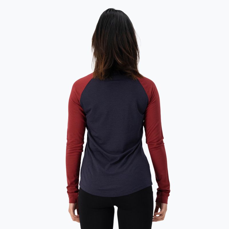 Termoaktyvus moteriškas džemperis Mons Royale Icon Raglan cherry/ 9 iron 3