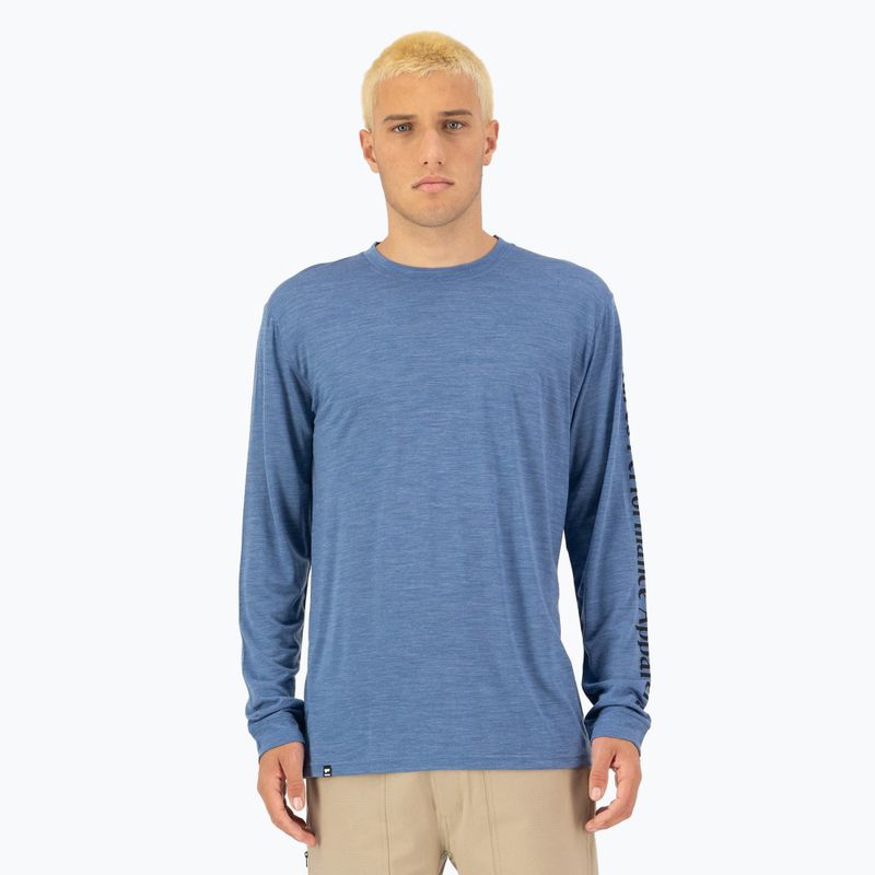 Vyriška termoaktyvioji striukė su ilgomis rankovėmis Mons Royale Zephyr Tencel steel blue