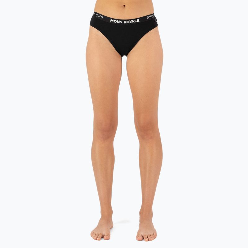 Moteriškos termoaktyvios kelnaitės Mons Royale Folo Merino Briefs black 2