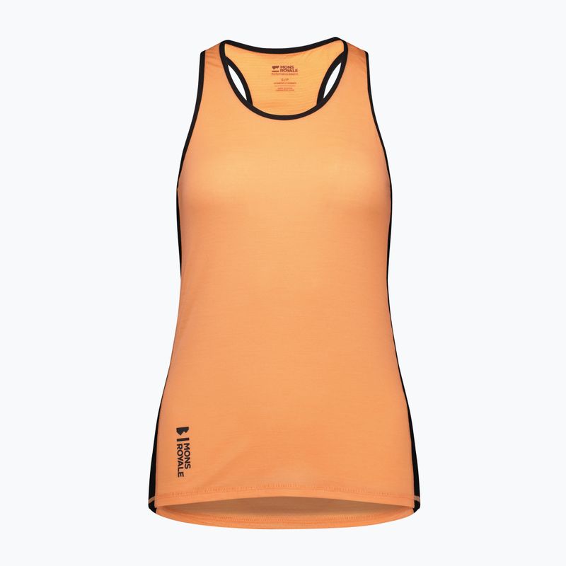 Moteriška termoaktyvi Mons Royale Bella Merino Tank marškinėliai punch/black 3
