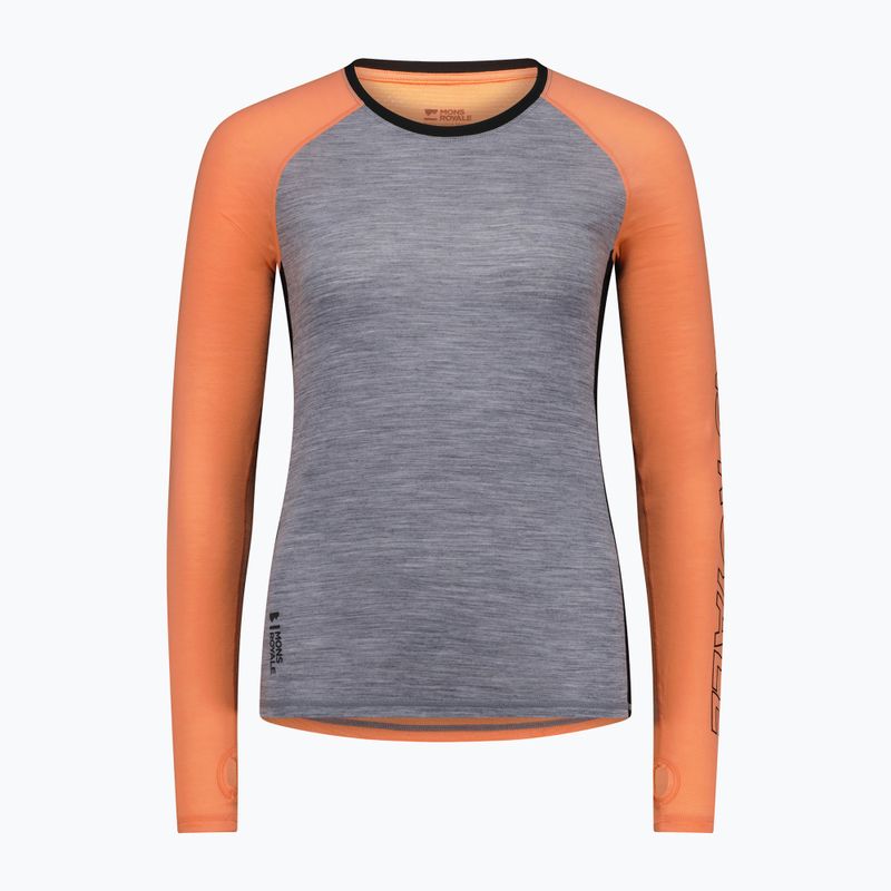 Moteriški termoaktyvūs marškinėliai Mons Royale Bella Tech grey heather/punch 3