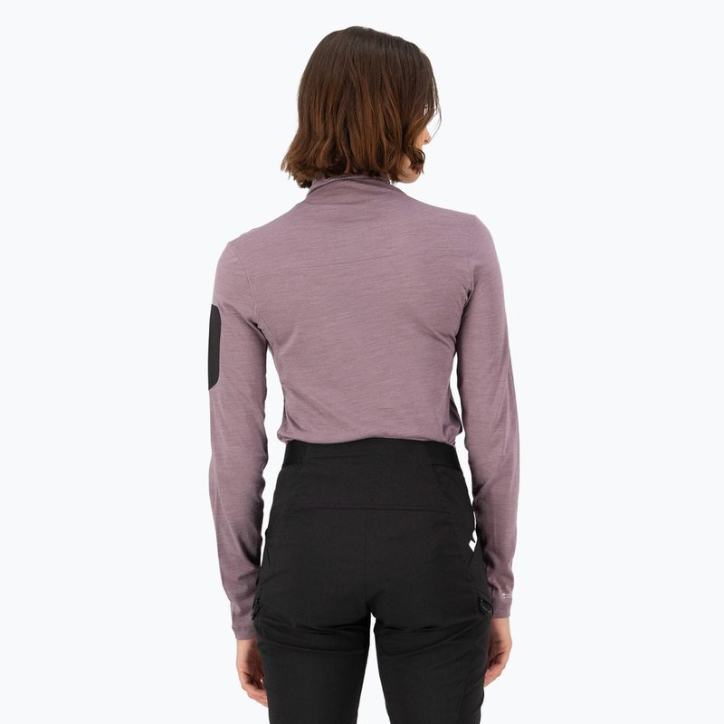 Moteriški termoaktyvūs marškinėliai ilgomis rankovėmis Mons Royale Diversion Mock Neck mauve 2