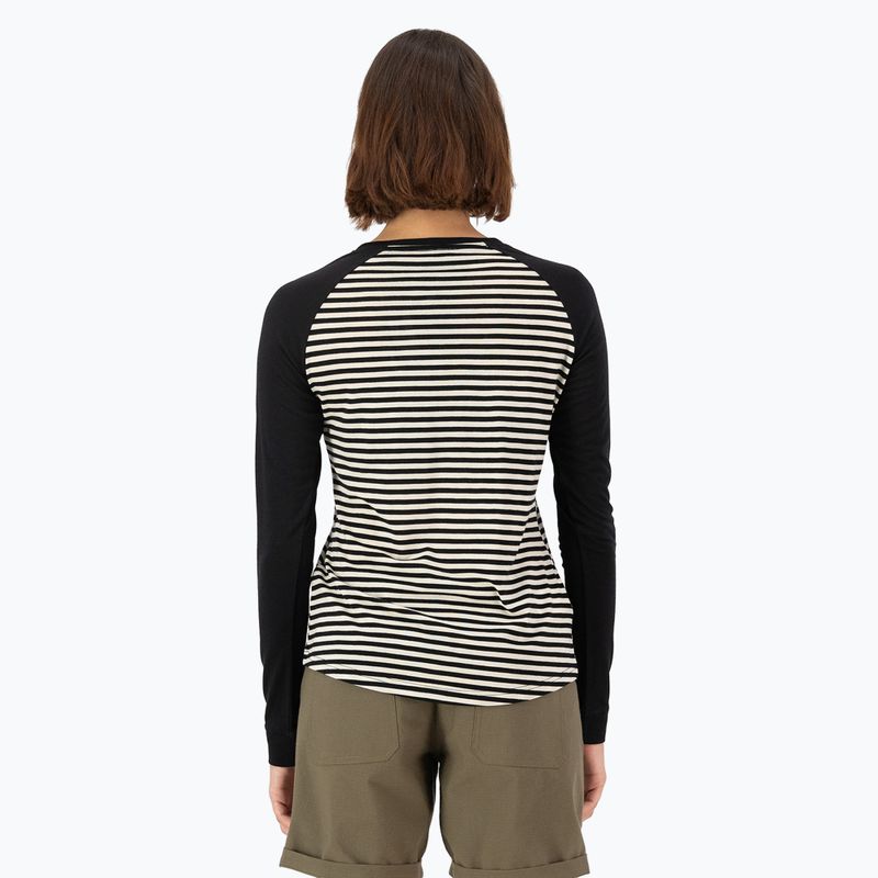 Moteriški termoaktyvūs marškinėliai Mons Royale Icon Raglan mr stripe/black 2