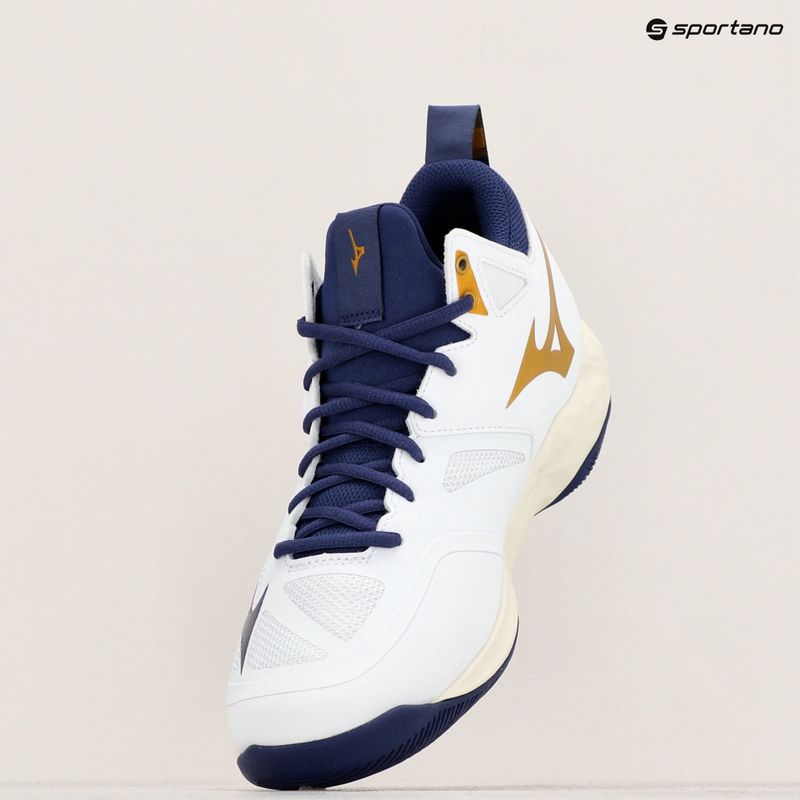 Tinklinio bateliai Mizuno Wave Dimension Mid white/blue ribbon/mp gold 9