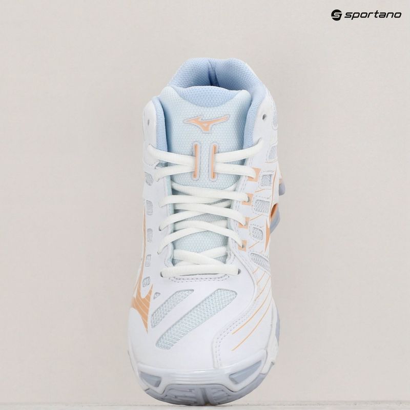 Moterų tinklinio bateliai Mizuno Wave Voltage Mid white/peach parfait/halogen blue 9