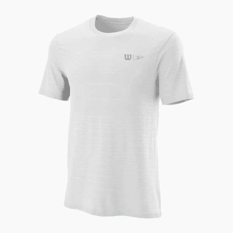 Wilson vyriški teniso marškinėliai Bela SMLS Crew III white WRA813004