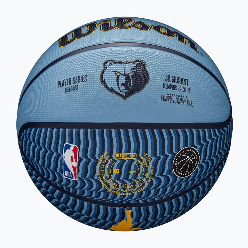 Krepšinio kamuolys Wilson NBA Player Icon Outdoor Morant blue dydis 7 5