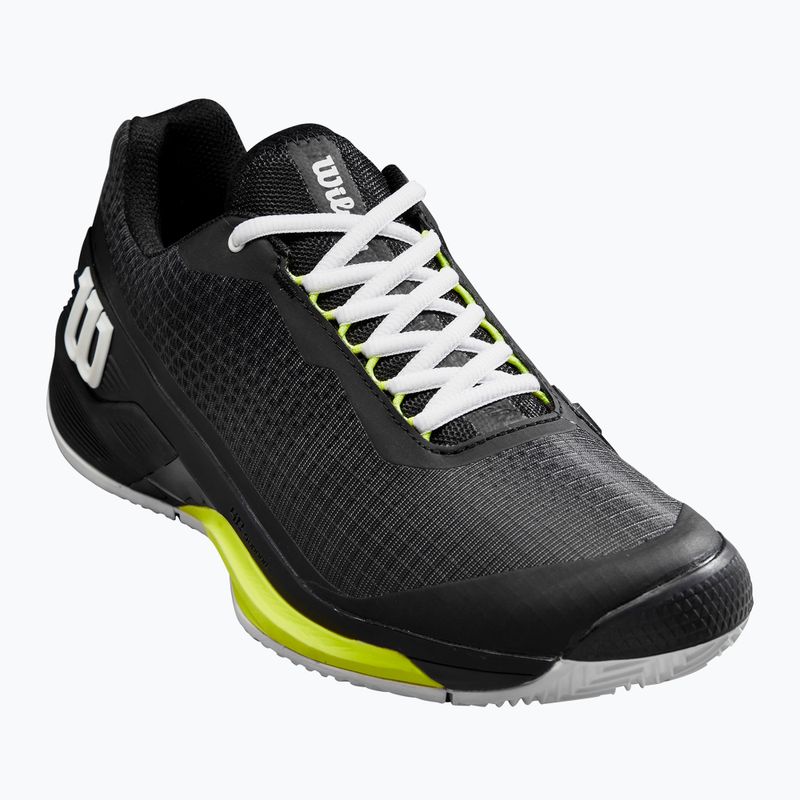 Vyriški teniso bateliai Wilson Rush Pro 4.0 Clay black/white/safety yellow 8