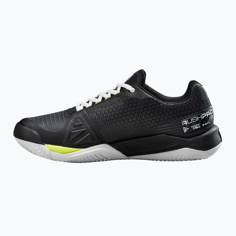 Vyriški teniso bateliai Wilson Rush Pro 4.0 Clay black/white/safety yellow 10