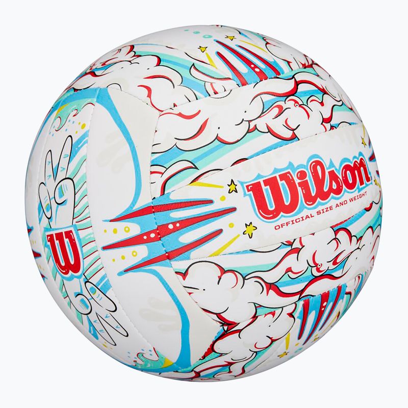 Tinklinio kamuolys Wilson Graffiti Peace white/blue dydis 5 2