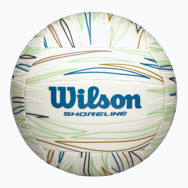 Paplūdimio tinklinio kamuolys Wilson Shoreline Gen white/blue dydis 5