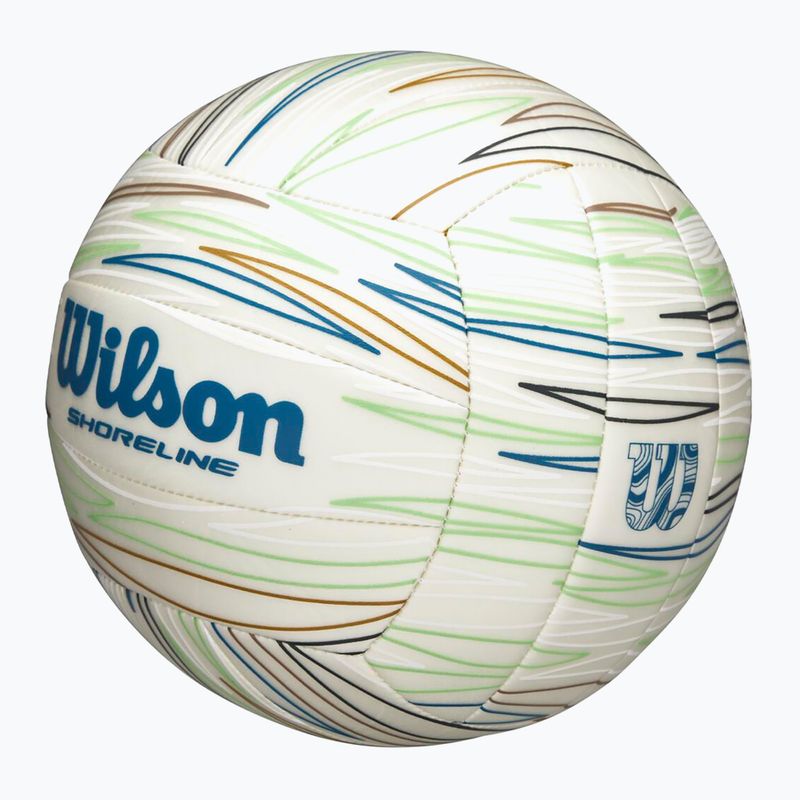 Paplūdimio tinklinio kamuolys Wilson Shoreline Gen white/blue dydis 5 4