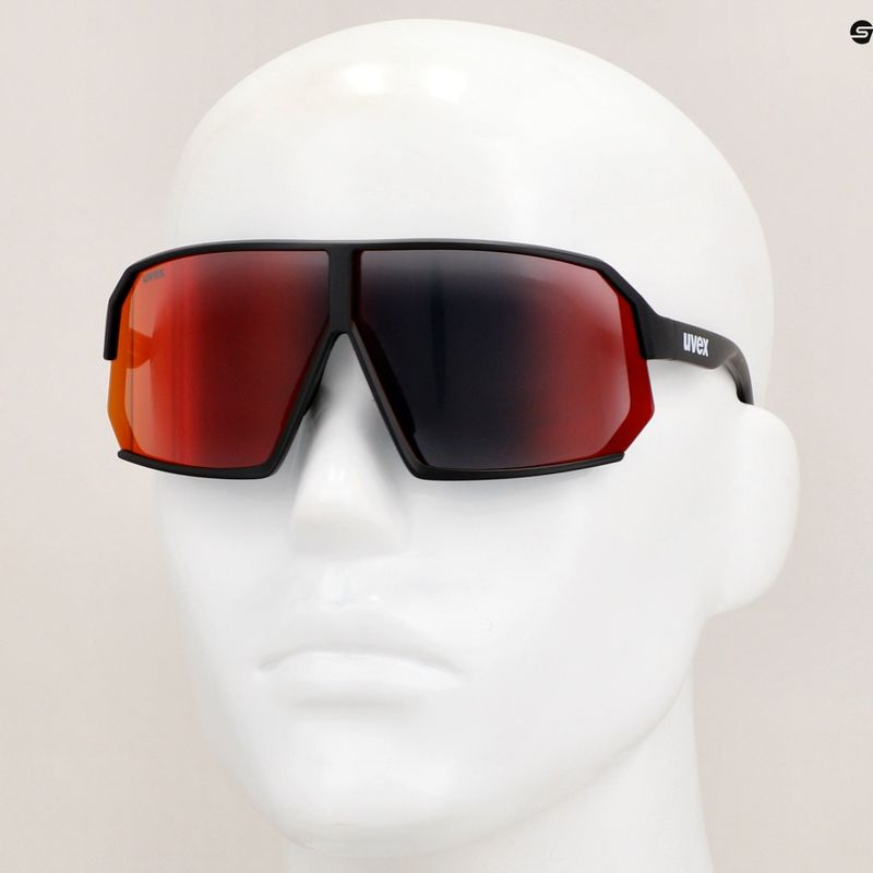 Akiniai nuo saulės UVEX Sportstyle 237 black matt/mirror red 7