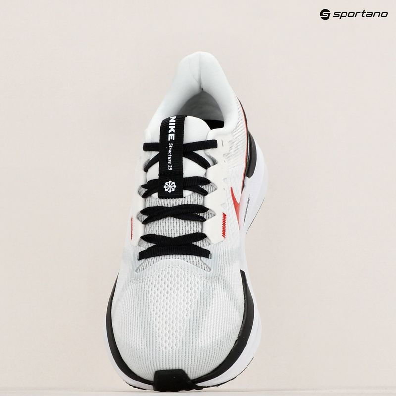 Vyriški bėgimo bateliai Nike Structure 25 white/black/light mmoke grey/fire red 9