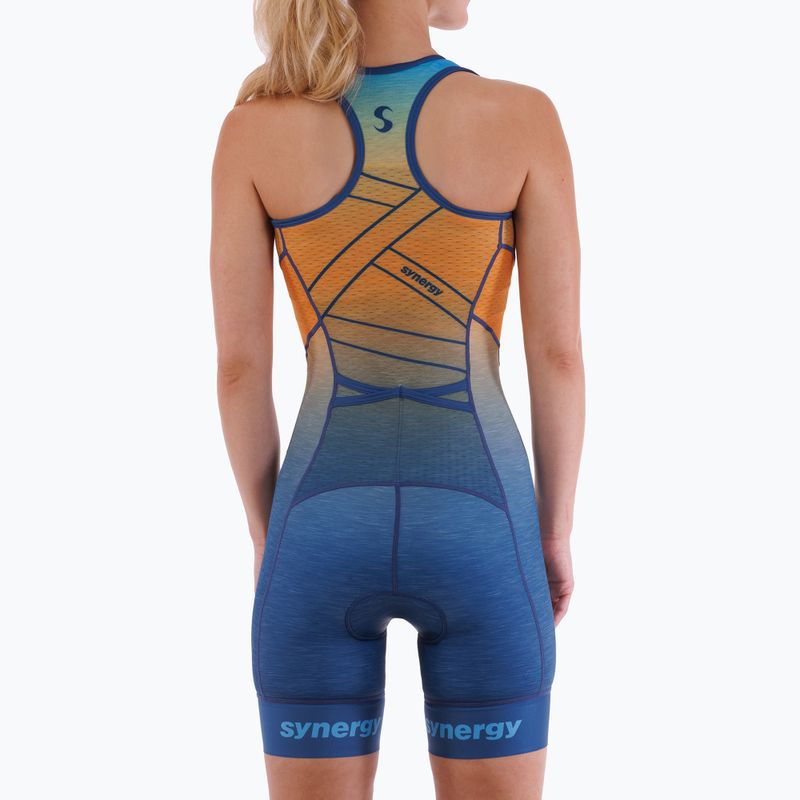 Moteriškas triatlono kombinezonas Synergy Pro Sleeveless Racerback Trisuit orange wave 2