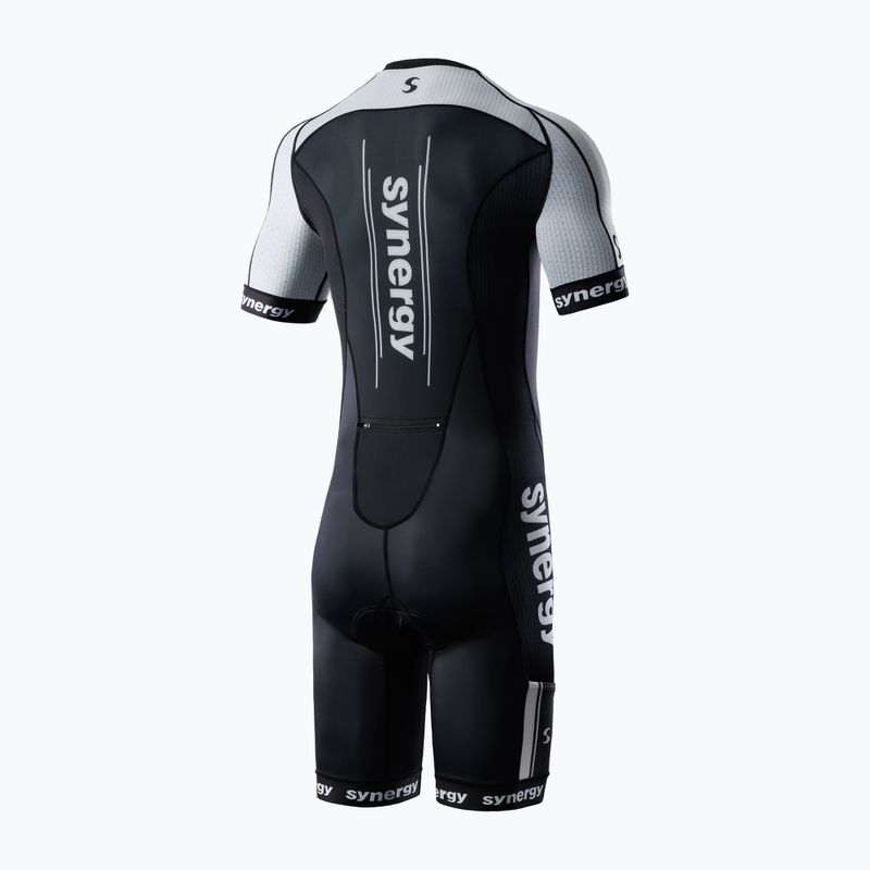 Vyriškas triatlono kombinezonas Synergy Elite Short Sleeve Trisuit salt & pepper 2