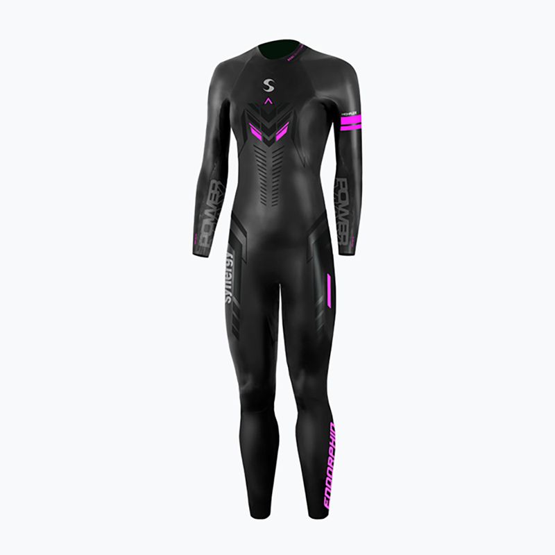 Moteriškas triatlono hidrokostiumas Synergy Endorphin Full Sleeve 5/3 mm black/pink