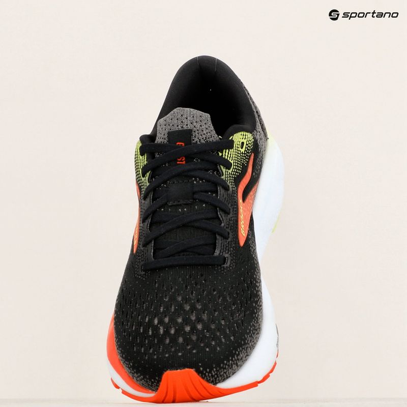 Vyriški bėgimo bateliai Brooks Ghost 16 black/mandarin red/green 9