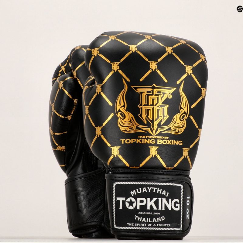 Bokso pirštinės Top King Boxing Chain black/gold 6