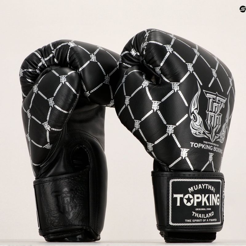 Bokso pirštinės Top King Boxing Chain black/silver 6