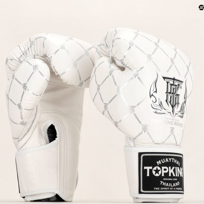 Bokso pirštinės Top King Boxing Chain white/silver 8